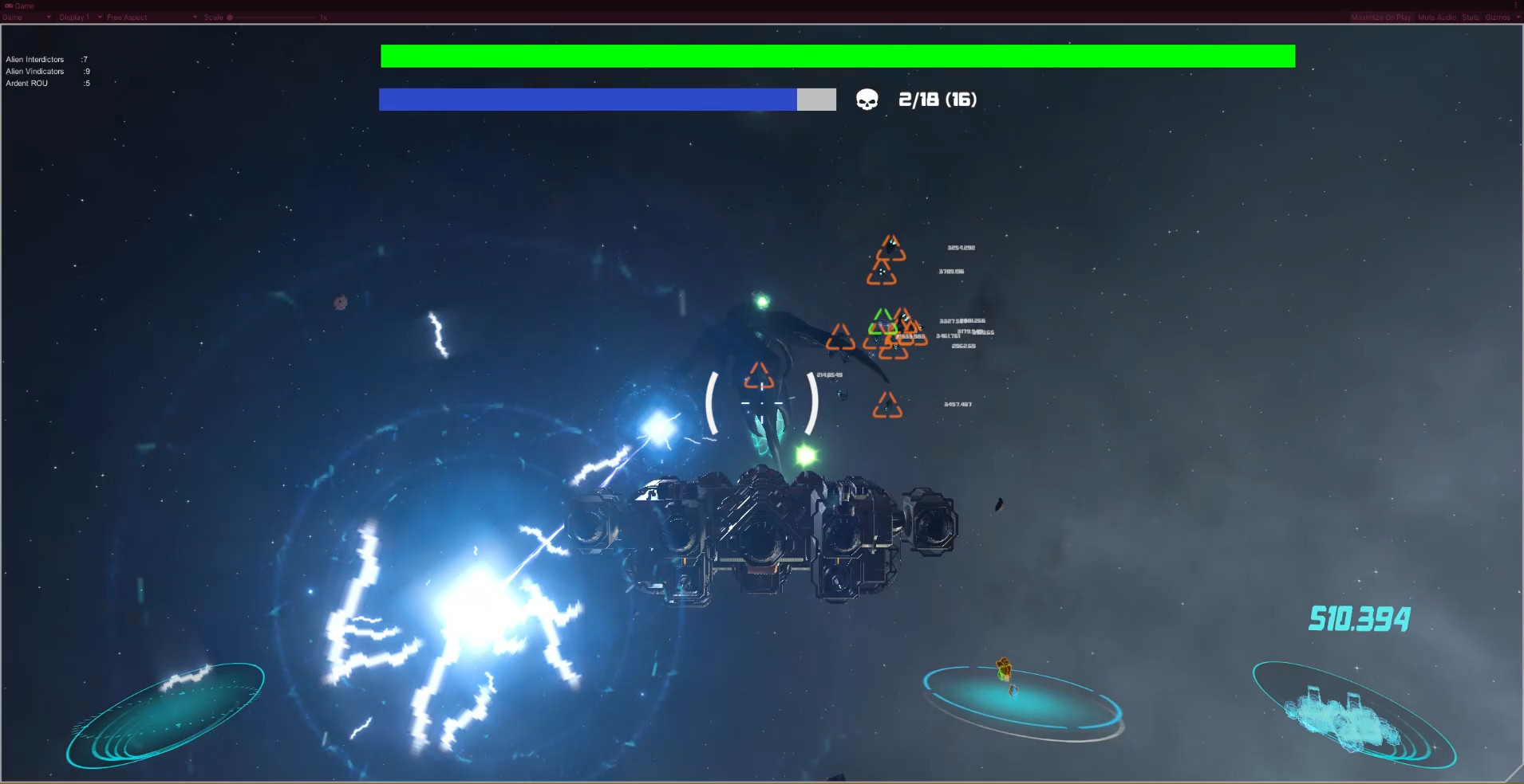 ZOA398 pilots a spacecraft toward a formation of marked hostile ships.